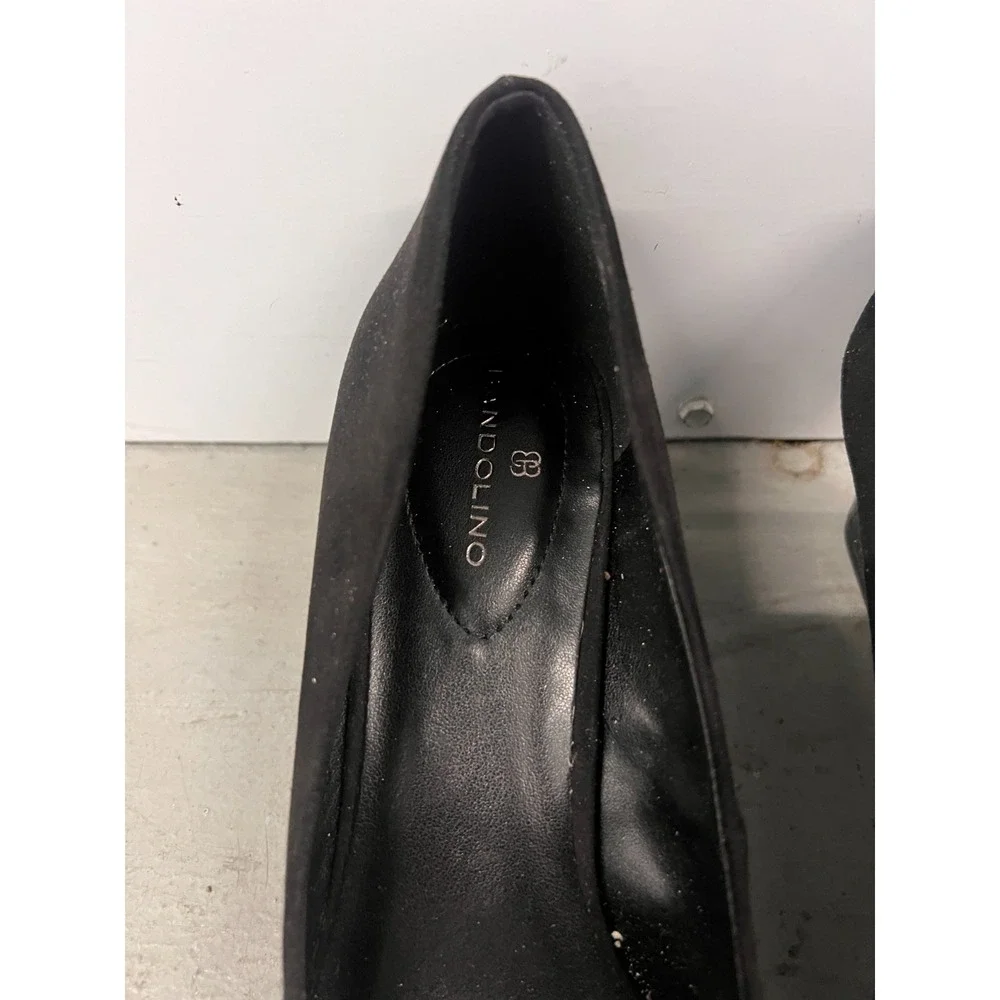 Bandolino Franci Dress Pumps Womens US 8.5M Black Almond Toe Slip On Wedge Heel - Picture 8 of 13